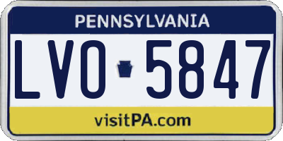 PA license plate LVO5847