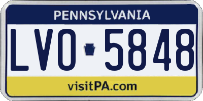 PA license plate LVO5848