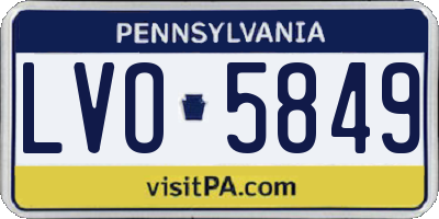 PA license plate LVO5849