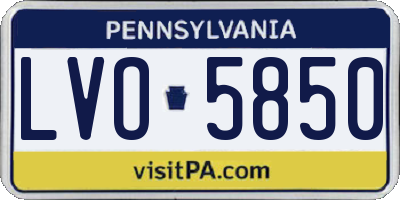 PA license plate LVO5850