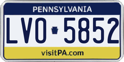 PA license plate LVO5852