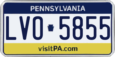 PA license plate LVO5855