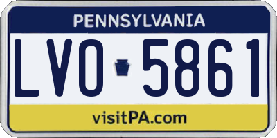 PA license plate LVO5861