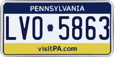 PA license plate LVO5863