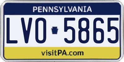 PA license plate LVO5865