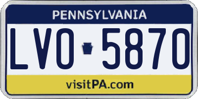 PA license plate LVO5870