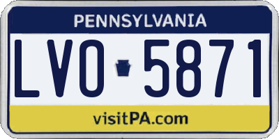 PA license plate LVO5871