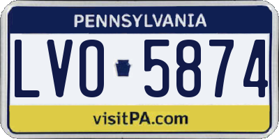 PA license plate LVO5874