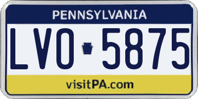 PA license plate LVO5875