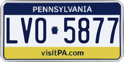 PA license plate LVO5877