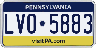 PA license plate LVO5883