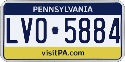 PA license plate LVO5884