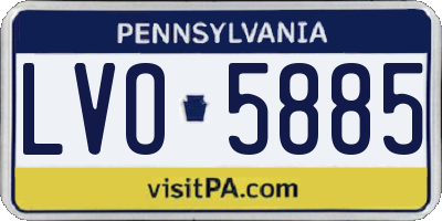 PA license plate LVO5885