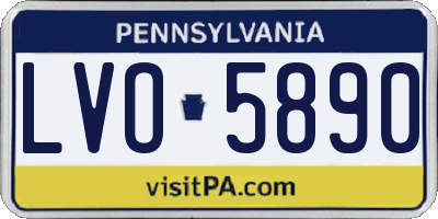 PA license plate LVO5890