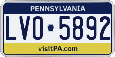 PA license plate LVO5892