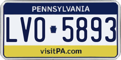 PA license plate LVO5893