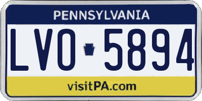 PA license plate LVO5894