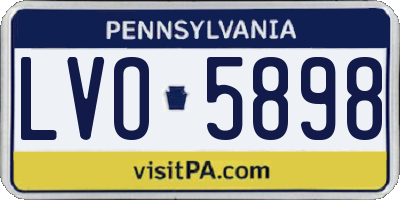 PA license plate LVO5898
