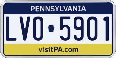 PA license plate LVO5901