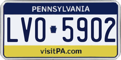 PA license plate LVO5902