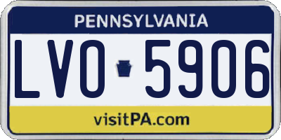PA license plate LVO5906