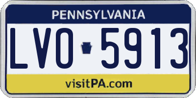 PA license plate LVO5913