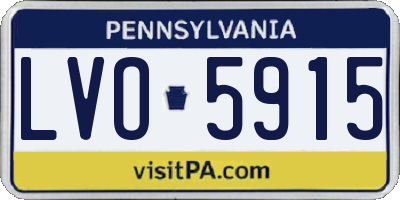 PA license plate LVO5915