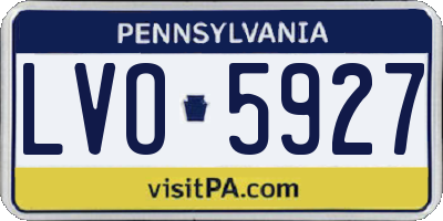 PA license plate LVO5927