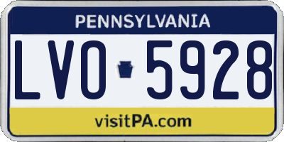 PA license plate LVO5928
