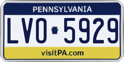 PA license plate LVO5929