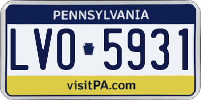 PA license plate LVO5931
