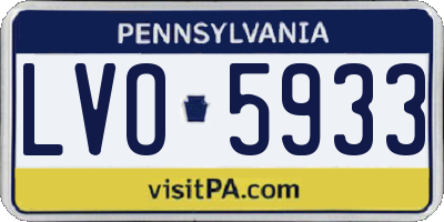 PA license plate LVO5933