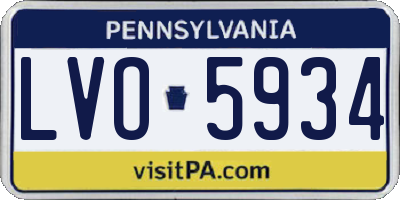 PA license plate LVO5934