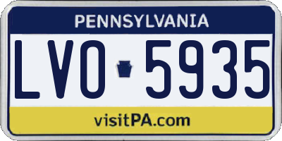 PA license plate LVO5935