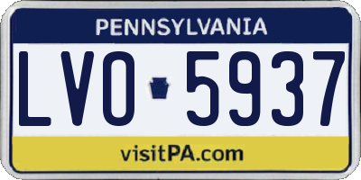 PA license plate LVO5937