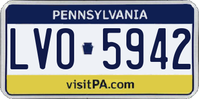 PA license plate LVO5942