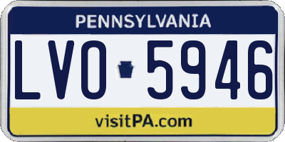 PA license plate LVO5946
