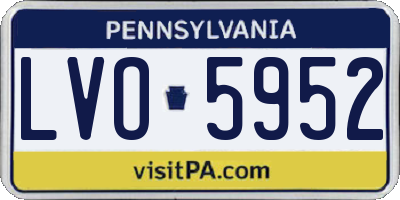 PA license plate LVO5952