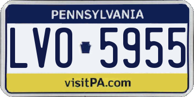 PA license plate LVO5955