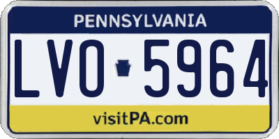PA license plate LVO5964