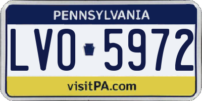 PA license plate LVO5972