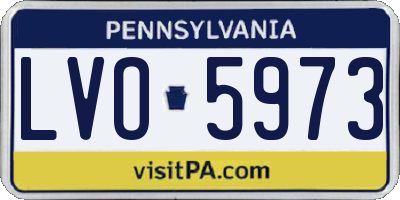 PA license plate LVO5973