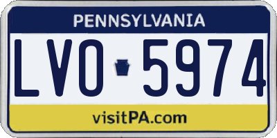 PA license plate LVO5974