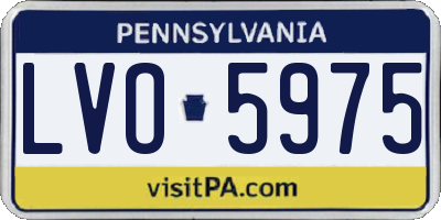 PA license plate LVO5975