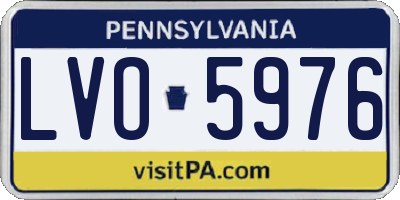 PA license plate LVO5976