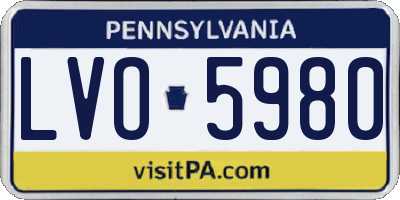 PA license plate LVO5980