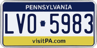PA license plate LVO5983