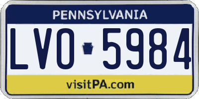 PA license plate LVO5984