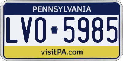 PA license plate LVO5985