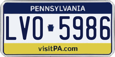 PA license plate LVO5986